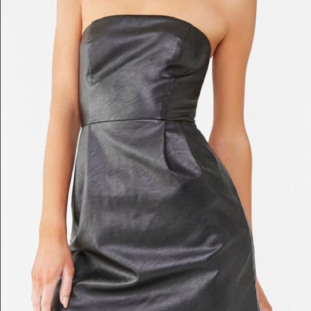 Forever 21 Faux Leather Strapless